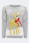 Womens Knitted Baby Deer Christmas Jumper