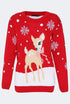Womens Knitted Baby Deer Christmas Jumper
