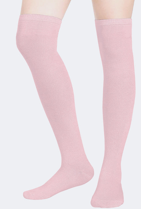 Ladies Girls Over the Knee Plain Socks