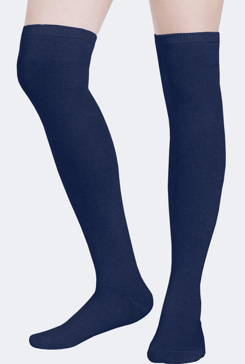 Ladies Girls Over the Knee Plain Socks