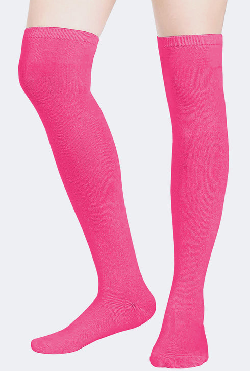 Ladies Girls Over the Knee Plain Socks