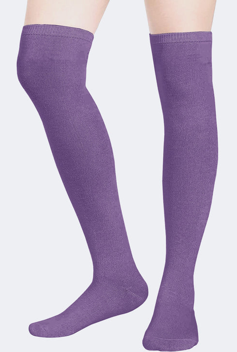 Ladies Girls Over the Knee Plain Socks