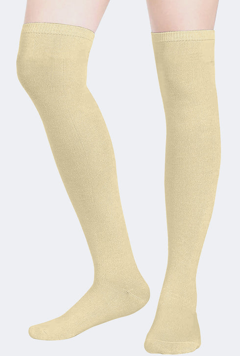 Ladies Girls Over the Knee Plain Socks