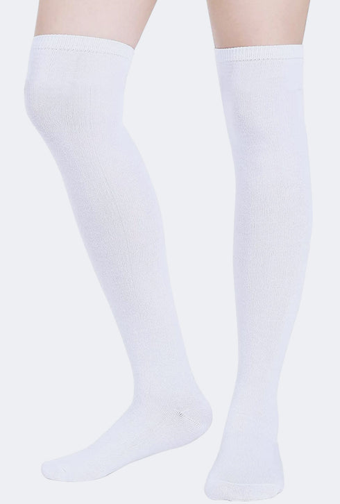 Ladies Girls Over the Knee Plain Socks