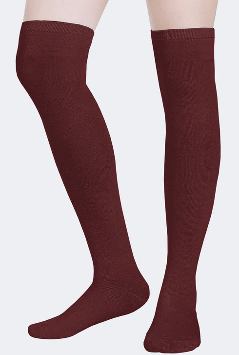 Ladies Girls Over the Knee Plain Socks
