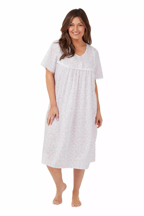 Ladies Floral 3 Button Nightdress MN11