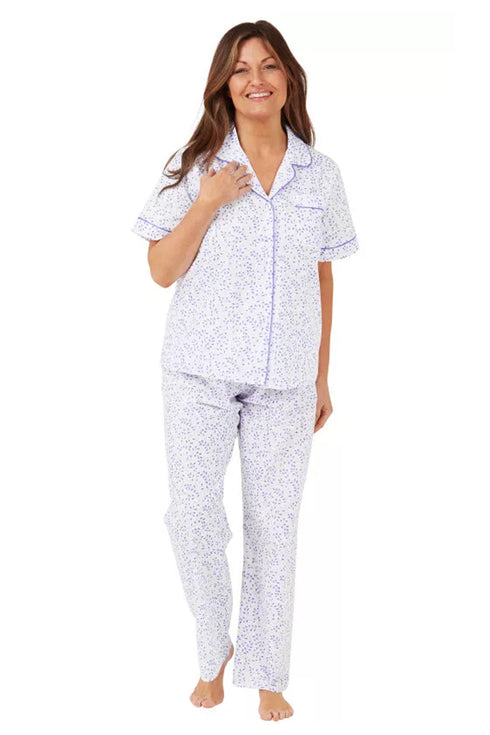 Ladies Floral Short Sleeve Poly Cotton Nightdress