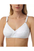 White 100% Cotton Cross Front Soft Cup Wireless Bra