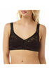 Women Black Soft Cup Non-Wired Front Fastening Bra