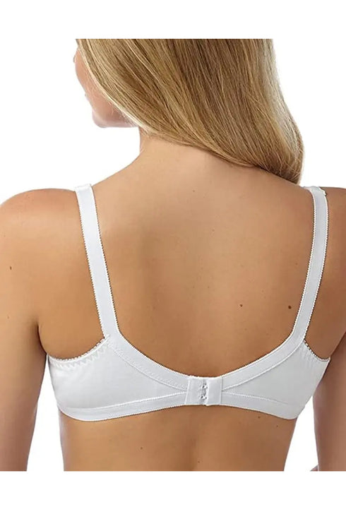 White 100% Cotton Cross Front Soft Cup Wireless Bra
