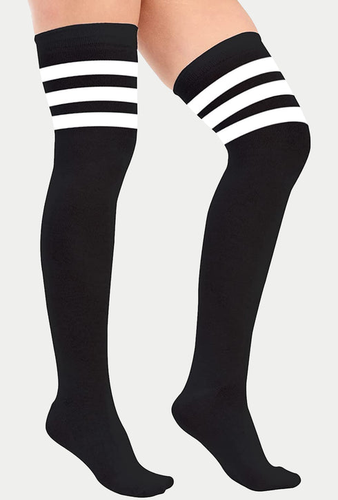 Womens Over The Knee Socks Referee 3 Stripes