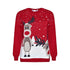 Womens Knitted Twin Reindeer Xmas Jumper