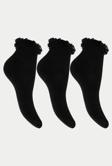 Children 3 Pair Plain Ankle School Socks